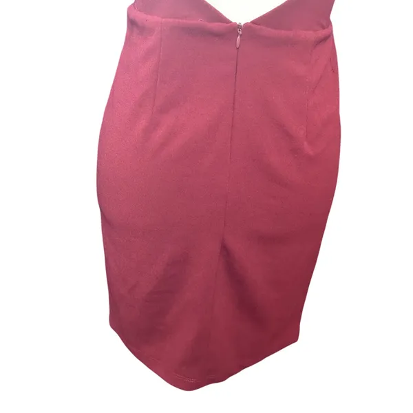 Lulus Burgundy One Shoulder Asymmetrical Mini Dress Side Slit S NWOT Cocktail - Image 8