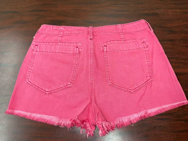 American Eagle Red-Pink Colored Button Fly Shorts Size 6 - Image 2