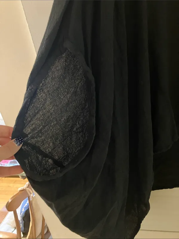 Oh My Gauze Black Oversized Button Down Shirt Size 2 Size M - Image 5