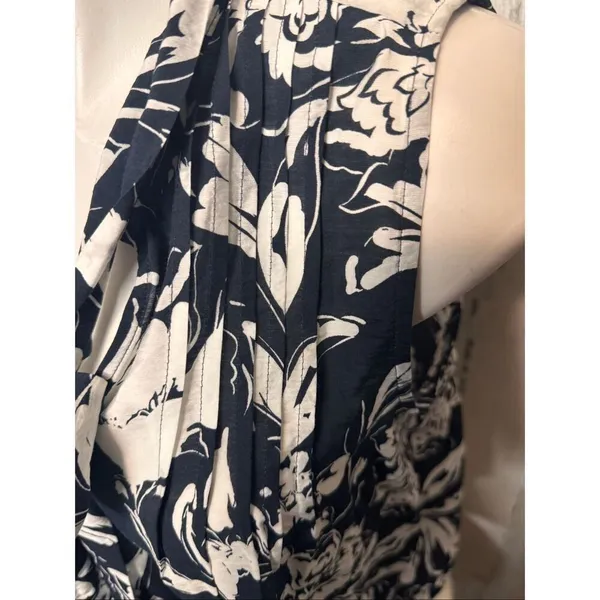 Tommy Hilfiger Sleeveless Floral Tie-Front Blouse Navy White Size S NWT - Image 7