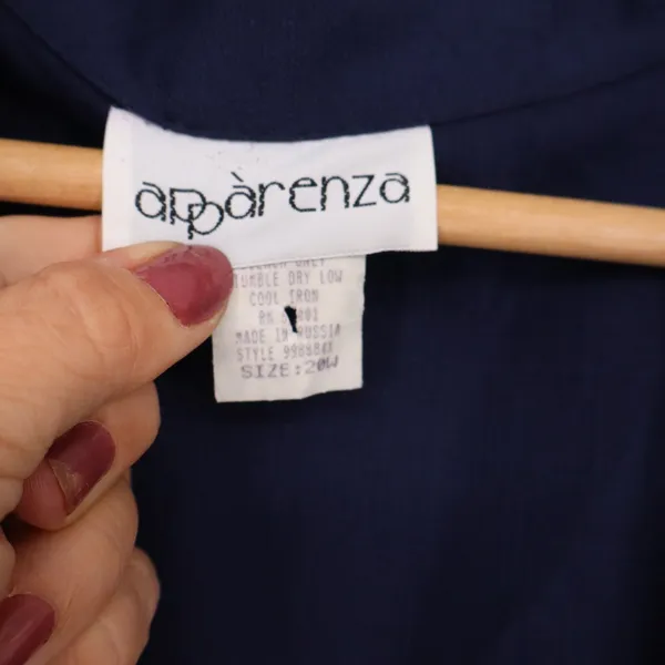Apparenza Blazer Womens 20W Navy Blue Single Button NWT - Image 3