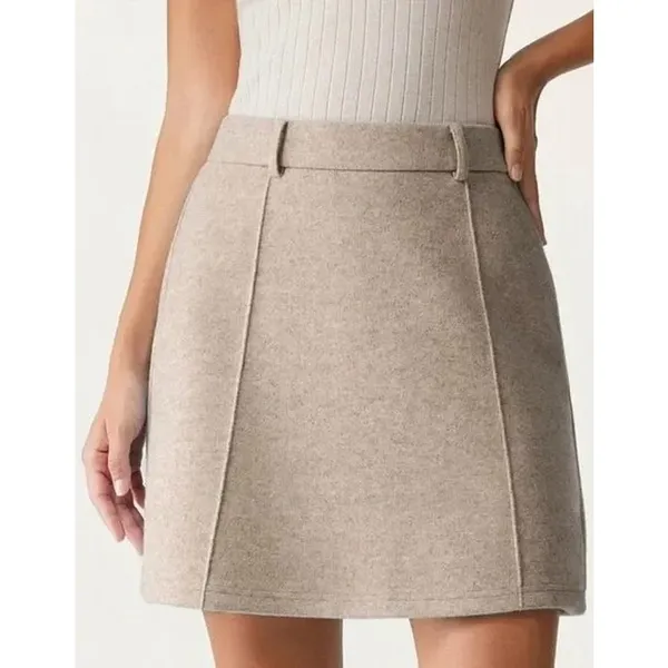 OGL Move CashSoft High Waisted A Line Mini Skirt Heather Oatmeal L NWT - Image 3