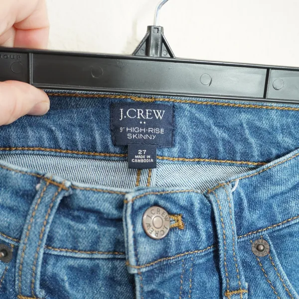 J. Crew Size 27 9" High-Rise Skinny Jeans Blue Excellent Medium Wash Denim - Image 4