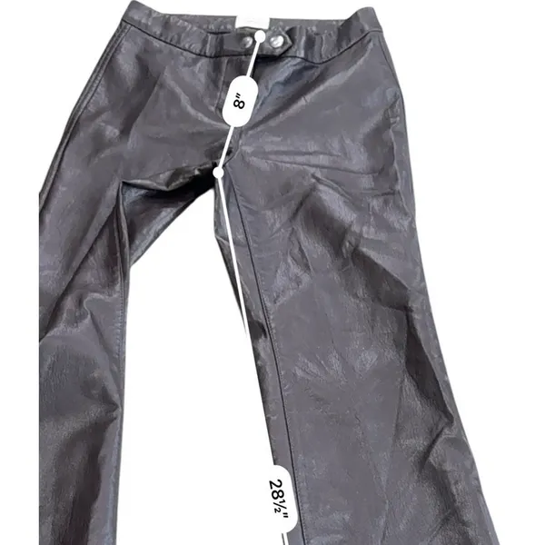 Aritzia Wilfred Melina Vegan Leather Pants Women's 0 Brown High Rise Straight - Image 13