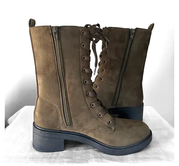 Rouge Helium taupe green combat boots - Image 8