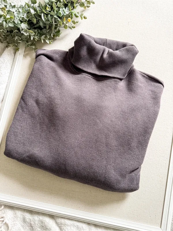 American Eagle Oversized Mock Neck Sweatshirt Mauve Brown Size M - Image 2