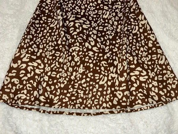Princess Polly Brown And Cream Speckled Print Wedding Guest Dress - Image 4