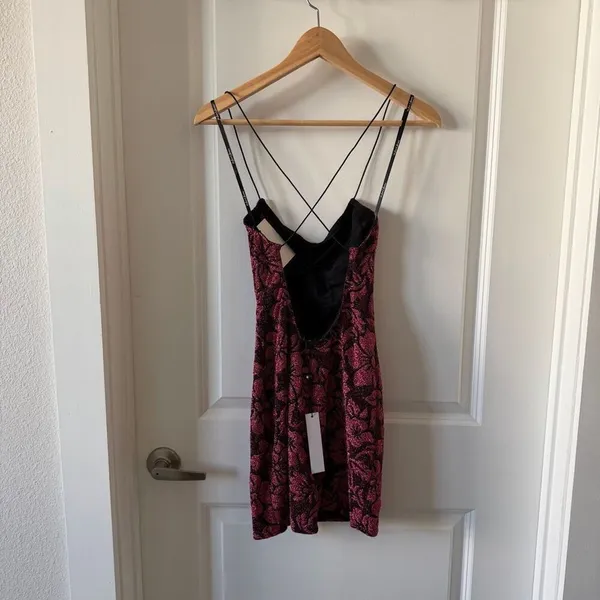 NWT For Love & Lemons Constance Slip Dress Mulberry - Image 6