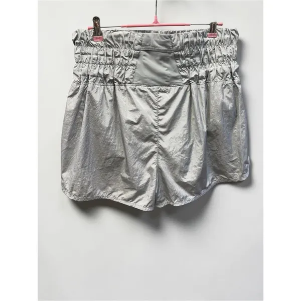 Free People Movement Silver Metallic Athletic Shorts Size L - Image 2