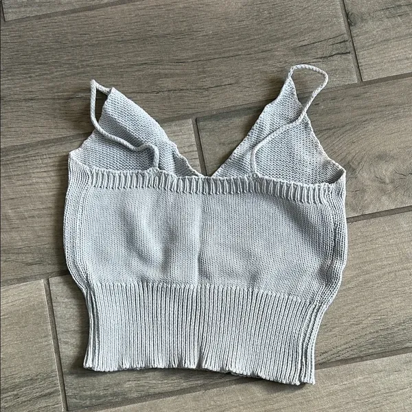 Gray Knit Women's Top - Image 2