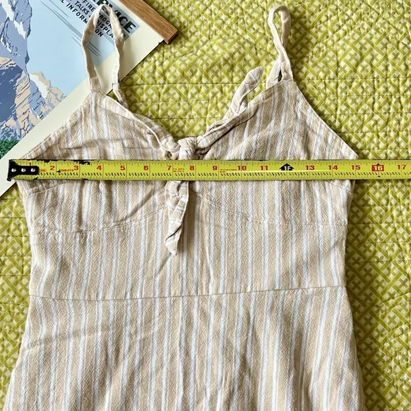Hollister Women's Y2K Sleeveless Striped Dress Size S Bow Adjustable Lined EUC‎ - Image 5