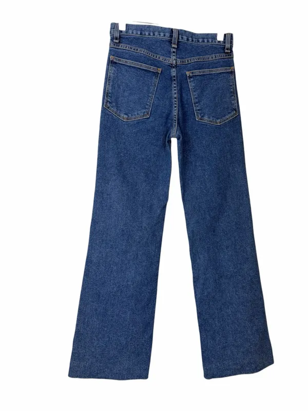 Rag & Bone Womens Jeans Size 26 Wide Leg Mid Rise Raw Hem Blue Denim Made USA - Image 2