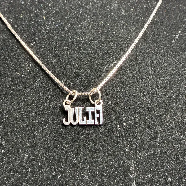 Custom "JULIA" Sterling Silver Block Name Necklace 20” - Image 7