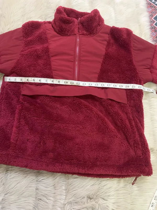 NWT Victoria's Secret PINK Teddy Half Zip Sherpa Pullover Jacket Size L - Image 7