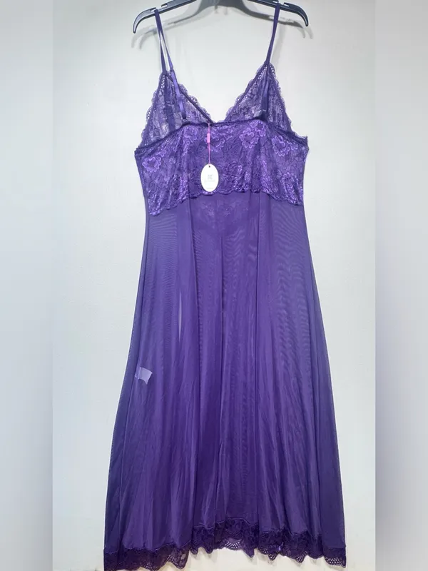 Avidlove Sexy Split Mesh Lace Floral Sheer Babydoll Lingerie 2 piece nwt - Image 2