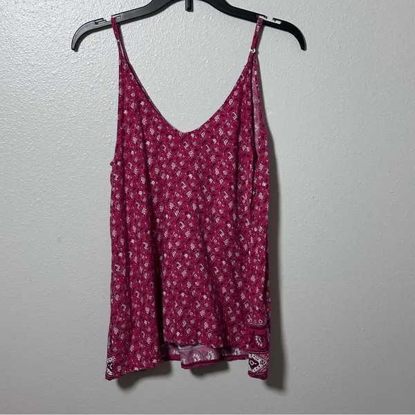 Abercrombie & Fitch‎ Women Boho Floral Red Print Tank top Blouse XS - Image 5
