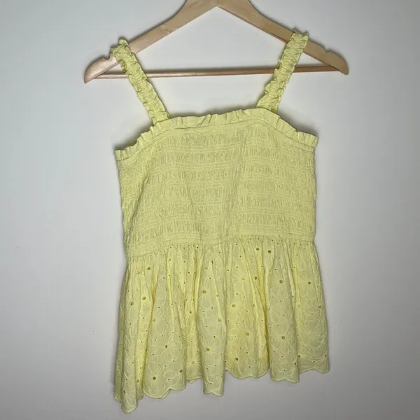 Altar’d State | NWT Yellow Mila Smocked Floral Embroidery Tank Top | Medium - Image 3