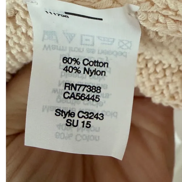 J.Crew Cream Roll Neck Pointelle Raglan Cotton Blend‎ Knit Sweater Large - Image 5