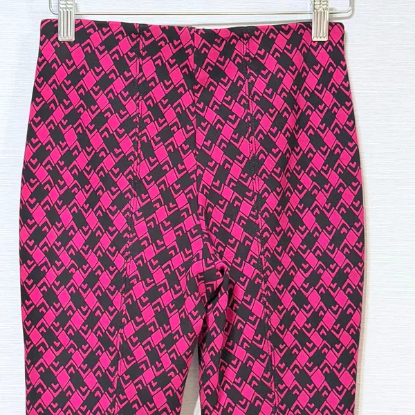 Maeve Anthropologie The Margot red Black Geometric Kick Flare Pants XXS - Image 6