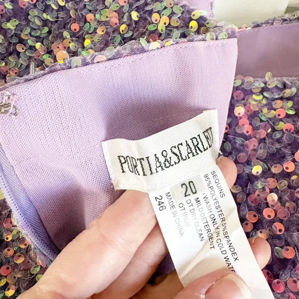 Portia‎ & Scarlett Womens Lavender Sequin Rhinestone Glam Prom Pageant Gown 20 - Image 10