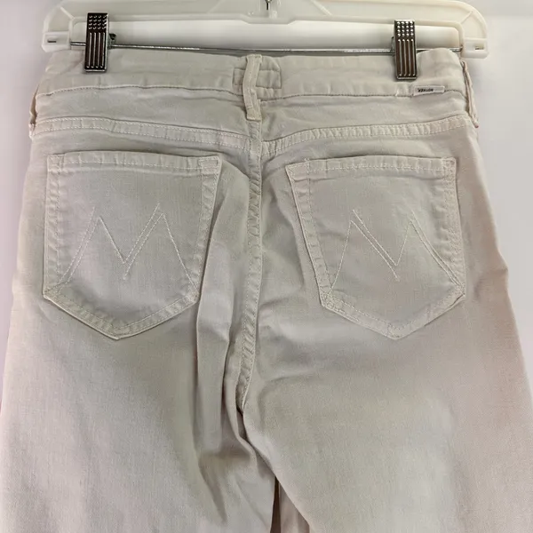 Mother Denim The Looker Ankle Fray So Far Gone White & Pink Jeans Size 25 - Image 5