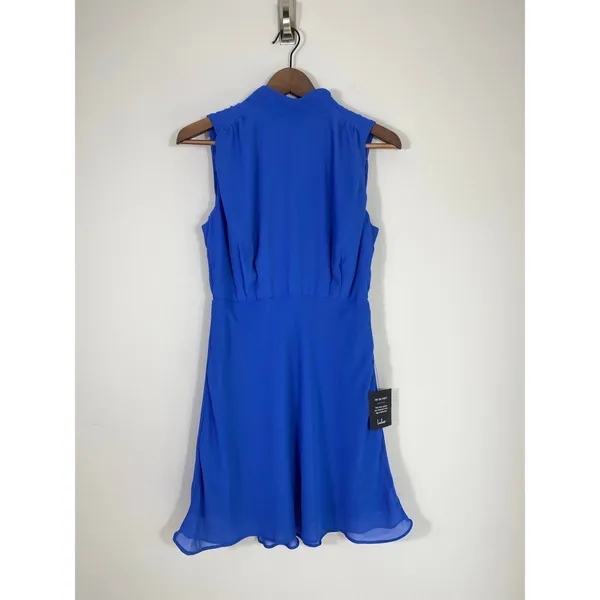 Lulu's NWT Blue Sleeveless Highneck Chiffon Dress - Small - Image 2