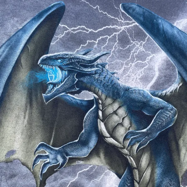 Dragon Lightning Graphic Grey T - Image 4