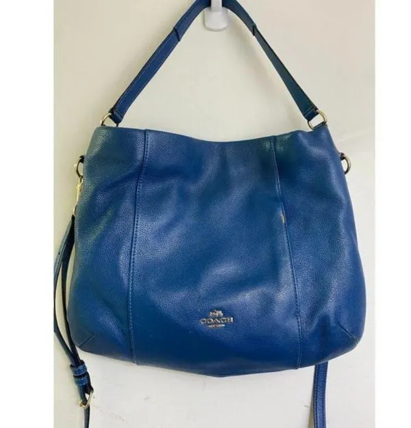 Coach Medium W Adjustable Strap Blue Leather Cross - Image 2