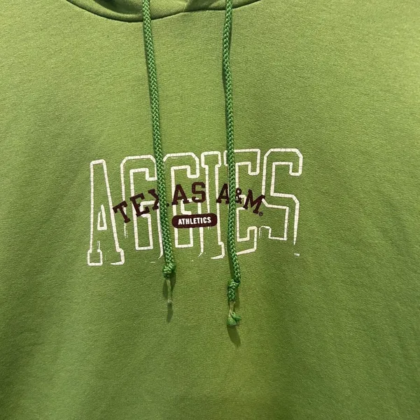 Champion Texas A&M Aggies Athletics Hoodie Green Pullover Sweatshirt Large - Image 2