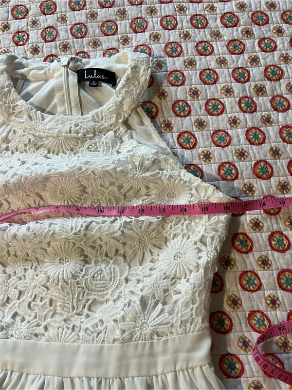 Lulus Lover's Game White Lace Skater Dress size small retails $59 - Image 5