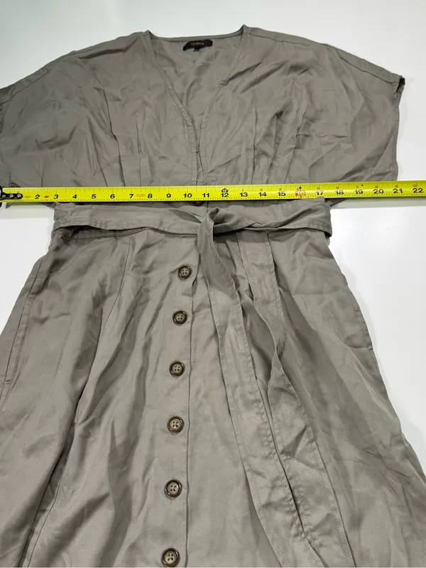 Quince 100% Lyocell Vintage Wash Tencel Button Front Dress in Olive NWOT - Image 4
