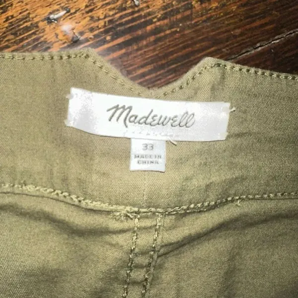 Madewell Greenwich relaxed army fatigue green 33 pants - Image 3