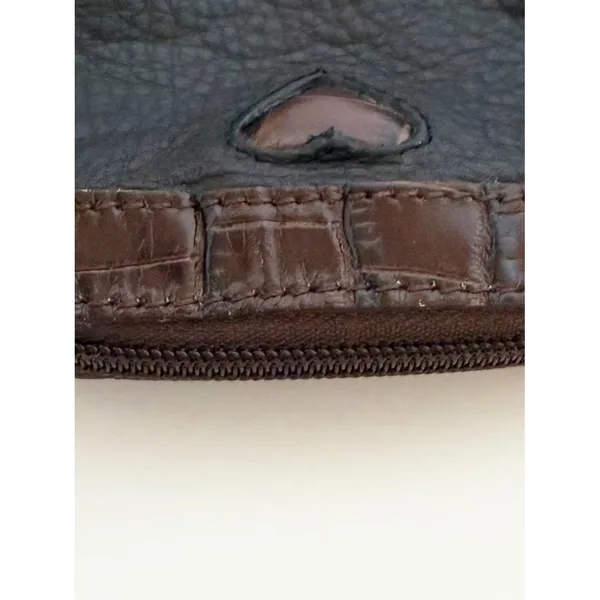Brighton Leather Coin Pouch Set Heart Detail Croc Zip Small Wallets Mini Set - Image 7