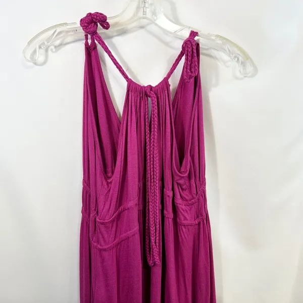 Old Navy XL Maxi Dress Magenta Pink Braided Strap Beachy‎ Coastal Vacation 477 - Image 9