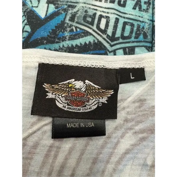 Harley Davidson Blue Tank Top Women’s XL - Image 3
