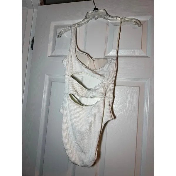 Aerie White Off the Shoulder One Piece Swimsuit Size Small NWT - Image 2