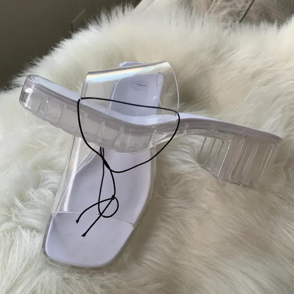 Urban Outfitters Clear Vista Jelly Platform Heeled Sandal Size 9 - Image 7