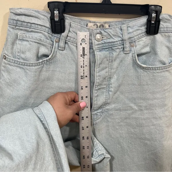Free people We The Free Ultra Wide Leg Jeans cropped high waisted 28 light wash - Image 7