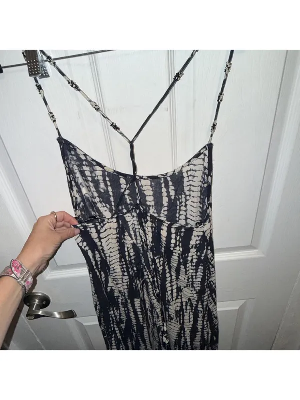 Zara Women's Blue and Navy Dress - Image 6