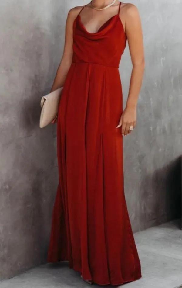 VICI | Hey Bella Satin Cowl Neck Maxi Dress - Image 2