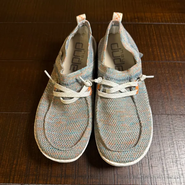 Hey Dude Wendy Halo Azur Coral Womens Size‎ 7 Blue Orange Knit Slip On Loafers - Image 3