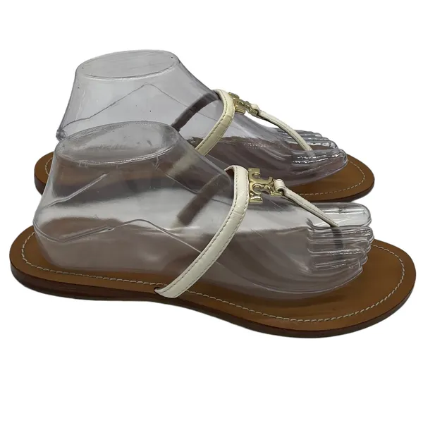 Tory Burch 'T' Logo Leather Thong Sandal - White - 9 - Image 5