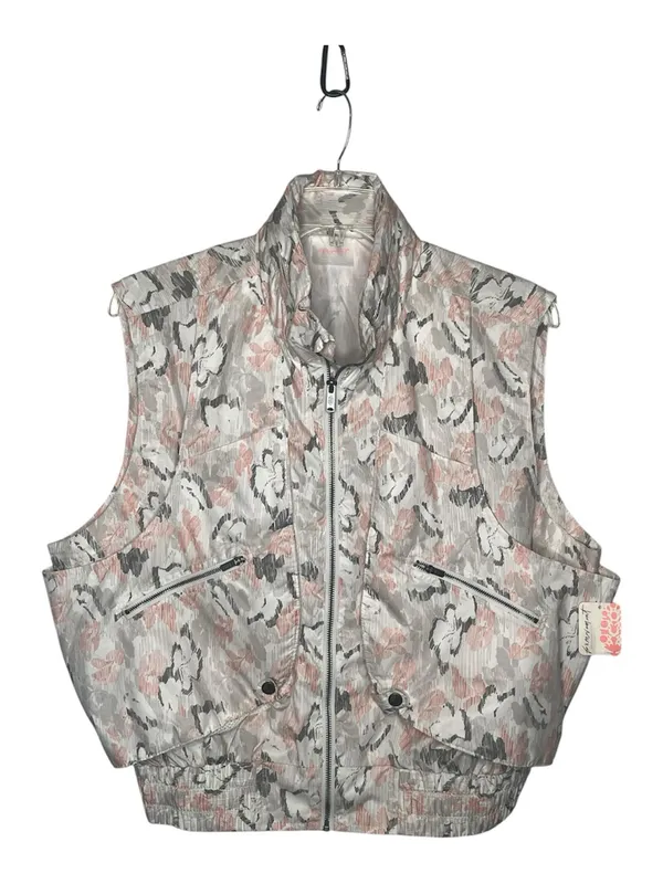 Free People Movement Off The Grid Sz L Utility Vest Ivory Floral Hooded NWT - Image 2