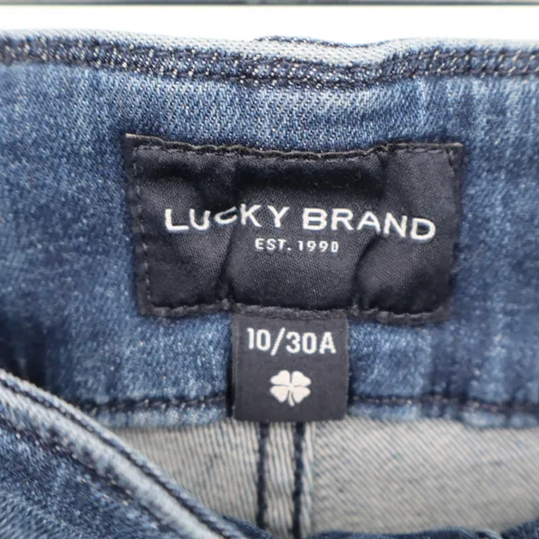 Lucky Brand Women's Flare Medium Wash Jean Size 10 Y2k Denim Classic Frayed Hem‎ - Image 4