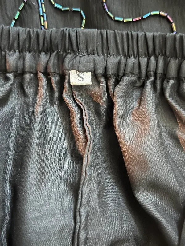 Women’s Black Beaded Midi Skirt Size Small Whimsical Fairy Goth Mermaidcore - Image 8