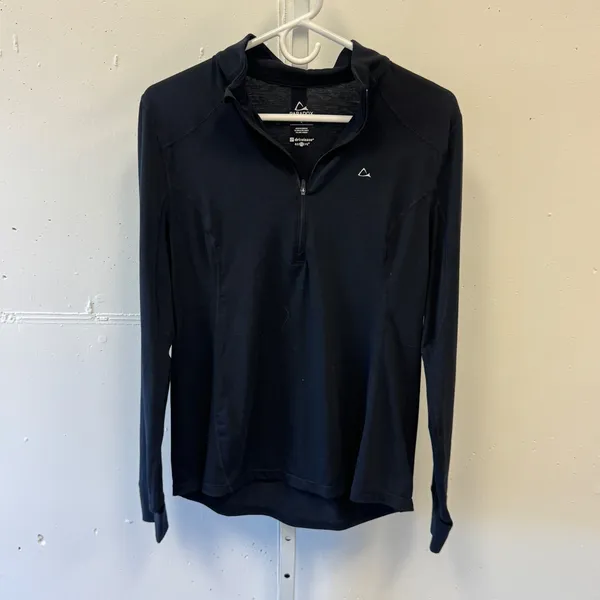 Paradox Women's Black 1/4 Zip Base Layer Merino Wool Blend Top Large 1700362 - Image 2