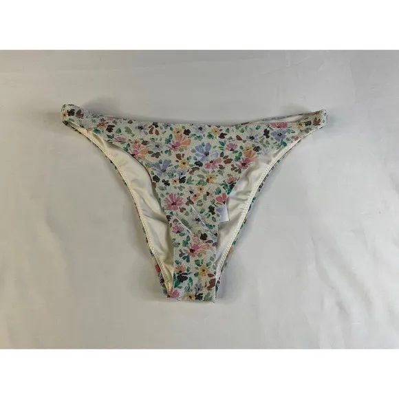 ONeill‎ Maggie Ditsy Flamenco Bikini Bottom Floral Metallic Lurex Cheeky Size M - Image 3