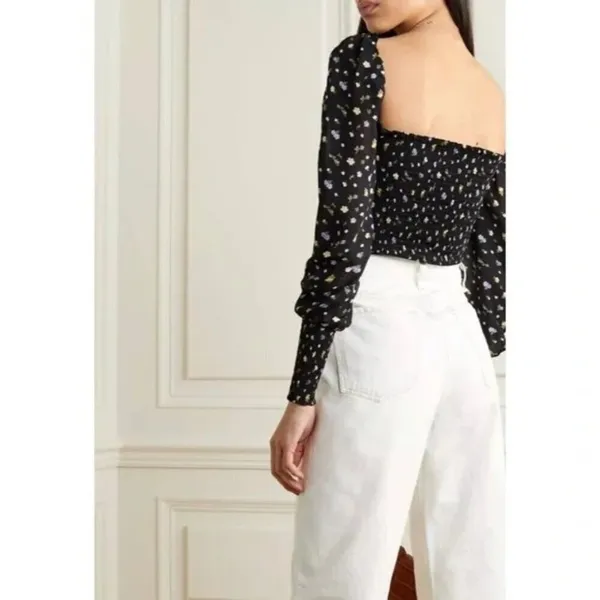 💕REFORMATION💕 Pinto Top ~ Posie Black Floral Print Medium - Image 7