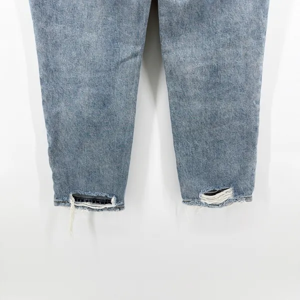 Abercrombie Annie High Rise Girlfriend Jeans 28 6S Short Double Knee Distressed - Image 5