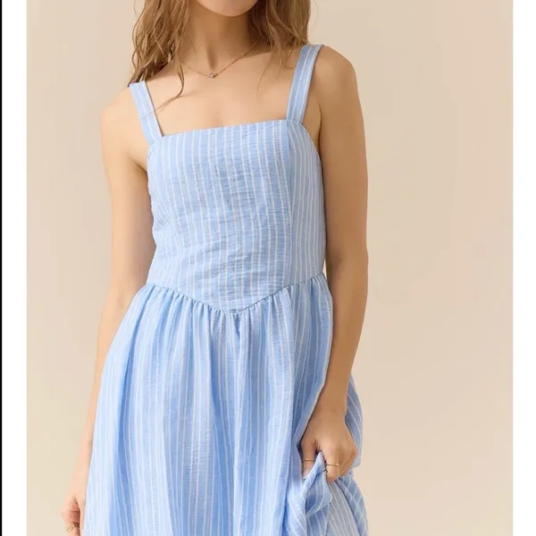 NEW Altar’d State Blue Striped Maxi Dress Size XL NWT - Image 3